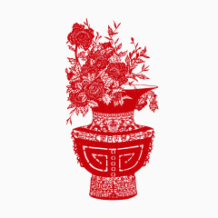 花瓶剪纸