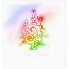 彩色圣诞树装饰