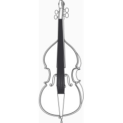 手绘线条大提琴素材