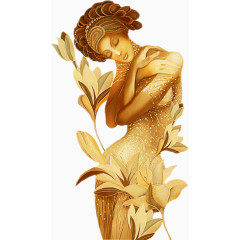 金黄色抱肩精灵