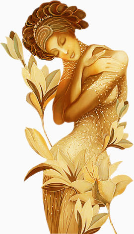 金黄色抱肩精灵