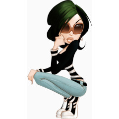 美女剪影卡通西方人物图片