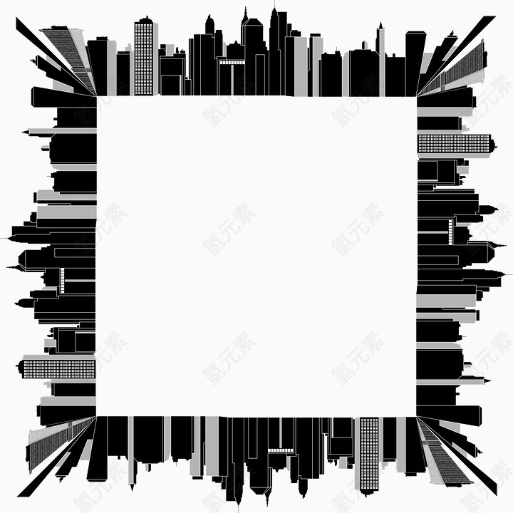 边框 黑白 简约