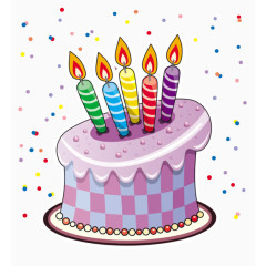 彩色蛋糕 彩虹蛋糕 蜡烛 点点背景