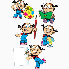 卡通矢量小女孩