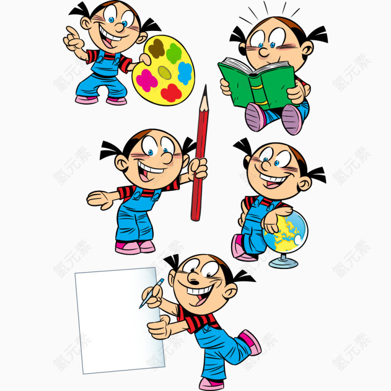 卡通矢量小女孩