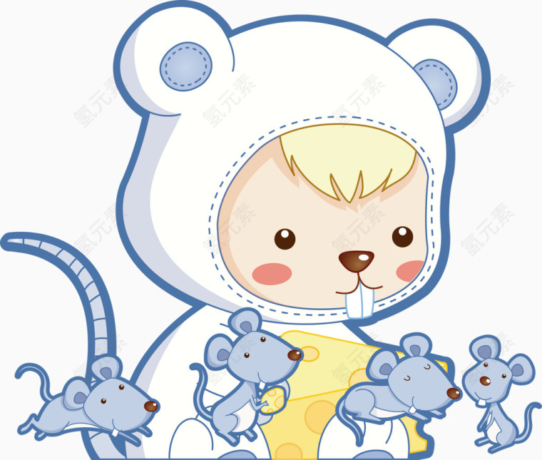 卡通小老鼠矢量图
