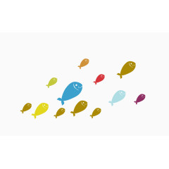 夏日元素多彩小鱼