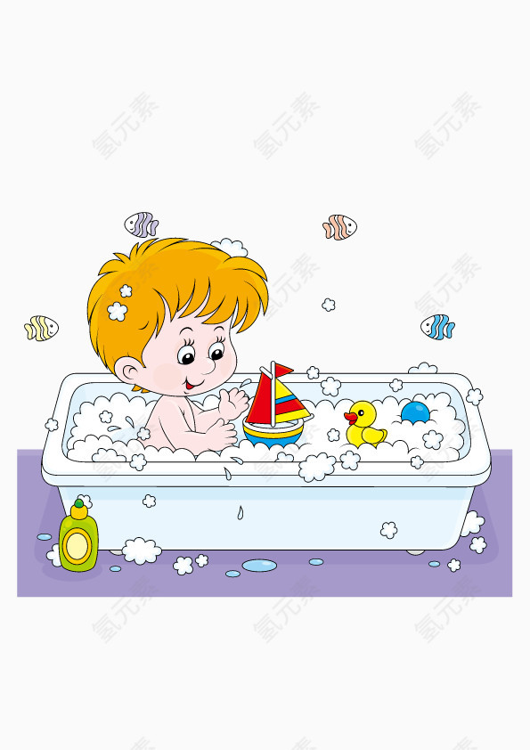 洗澡的宝宝