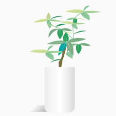 手绘卡通植物盆栽