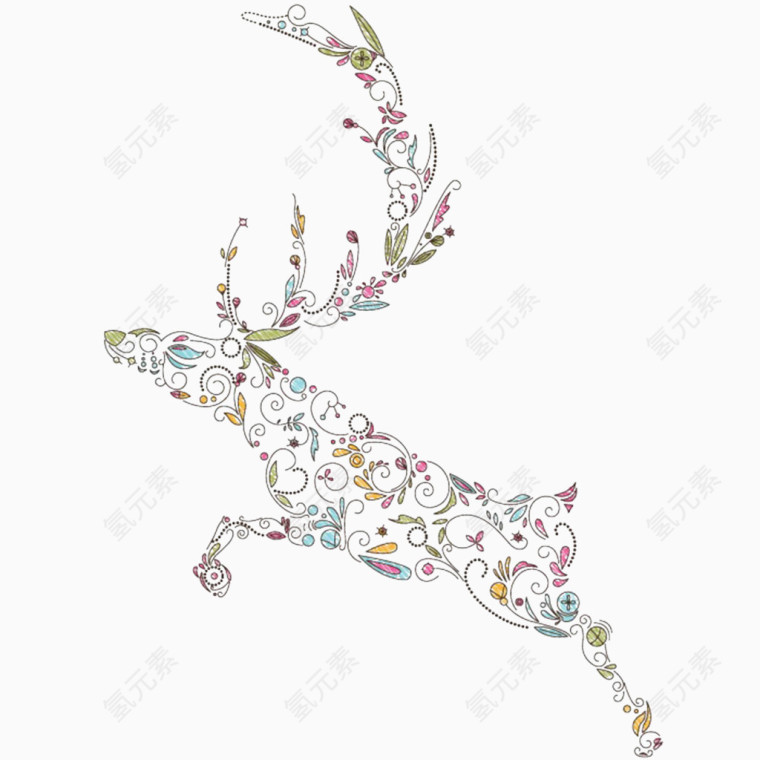 装饰图案创意小鹿图片素材png