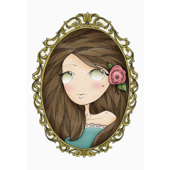 卡通大眼长发女孩