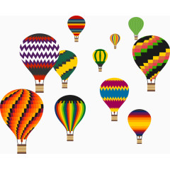 矢量彩色热气球插图