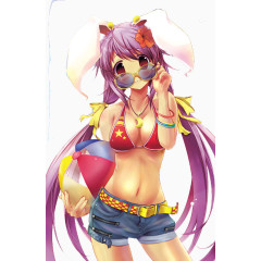 二次元兔耳紫发妹子