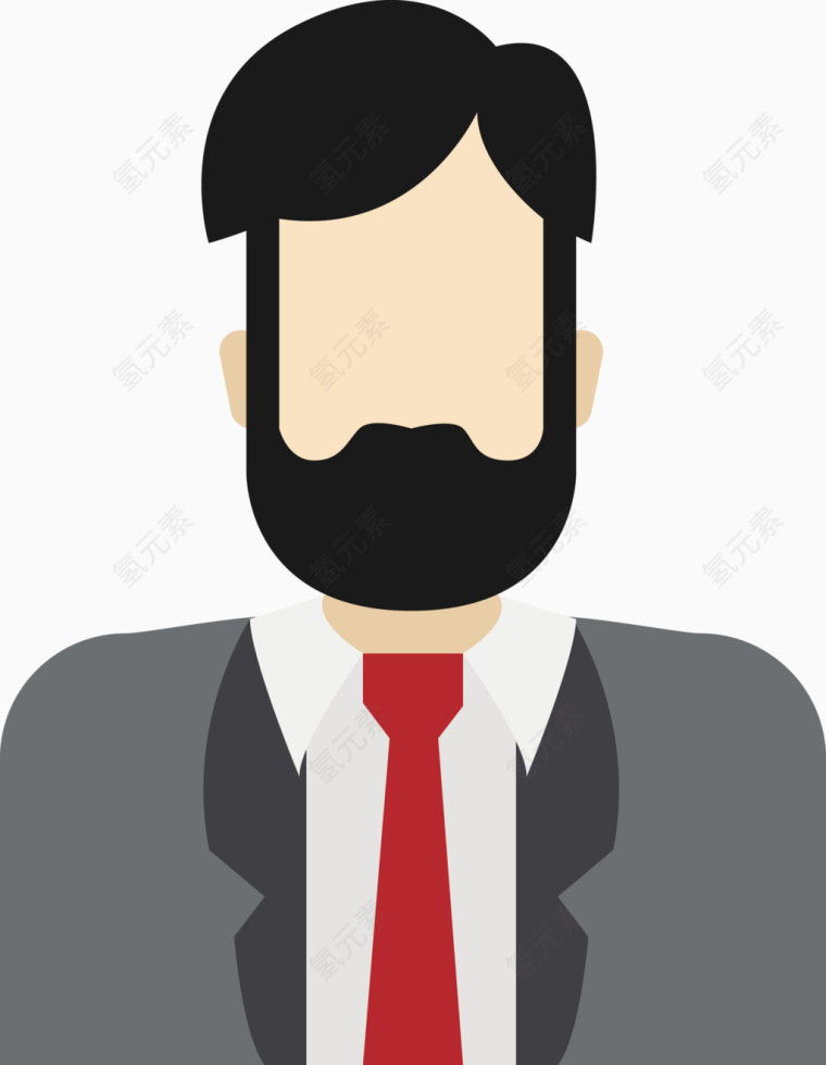 扁平化人物头像矢量素材