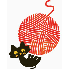 玩毛线团的小猫