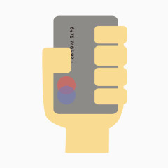 矢量手绘手握银行卡