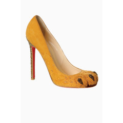 黄色细跟秋新款高跟鞋