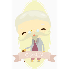 矢量老爷爷祖父