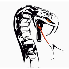 吐着舌头大黑蛇