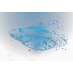 蓝色发光粒子飞碟矢量素材