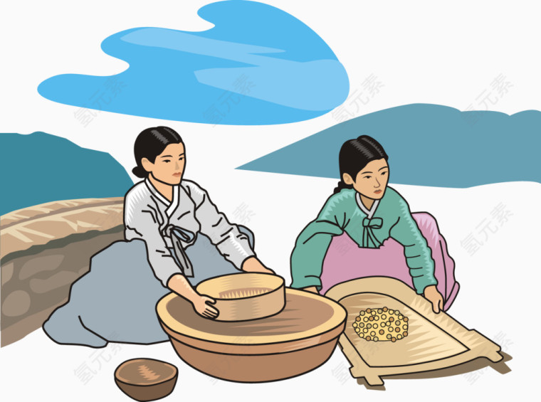 古代女子做家务