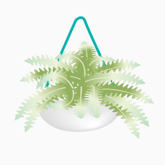 手绘卡通植物盆栽