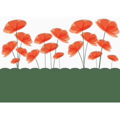 绿地上层次感花瓣免扣素材