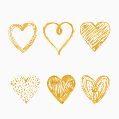 七夕情人节金色爱心