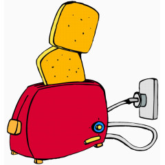 卡通红色面包机