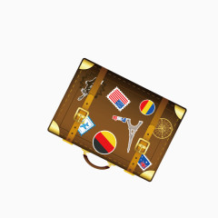 扁平化图案 行李箱 旅行