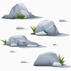 灰色石头石群素材