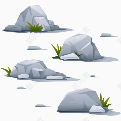 灰色石头石群素材
