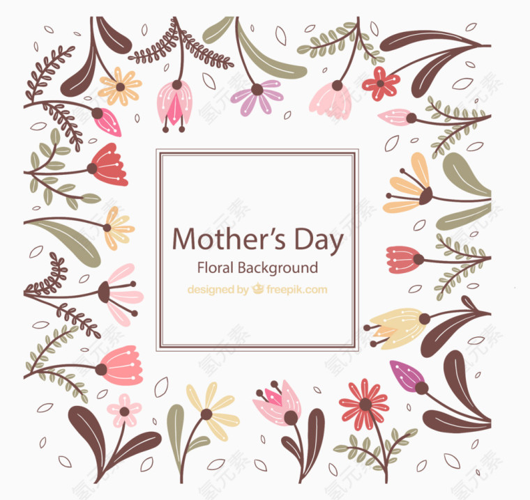 母亲节花边框