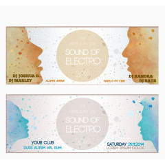 音乐派对宣传封面设计矢量素材