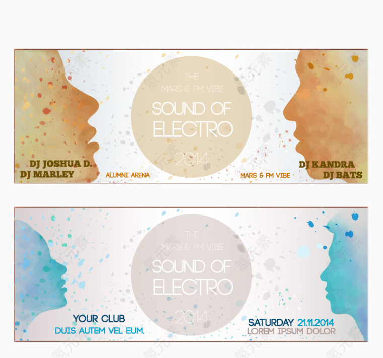 音乐派对宣传封面设计矢量素材