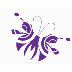 白色花纹的紫蝴蝶