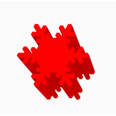 红色立体雪花装饰