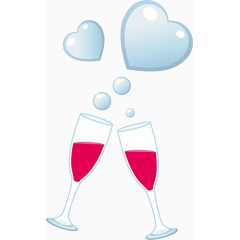 红酒爱心泡泡
