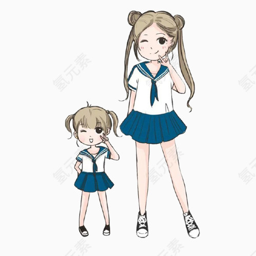 动漫妈妈和女儿亲子装9