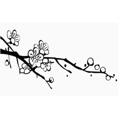 水墨画梅花枝