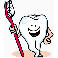 卡通牙齿牙刷素材