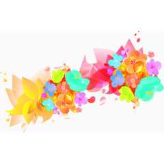 彩色卡通花朵花纹设计节日