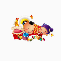 卡通春节儿童素材
