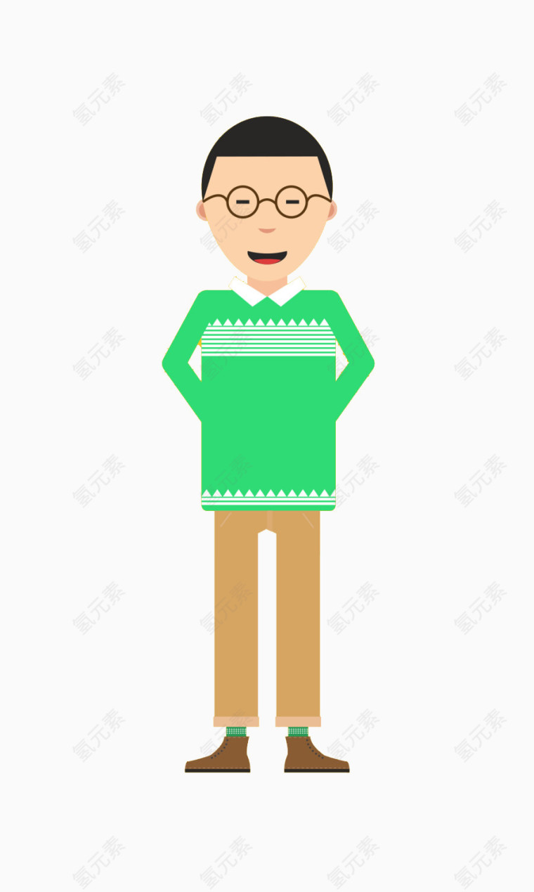 扁平化卡通形象素材
