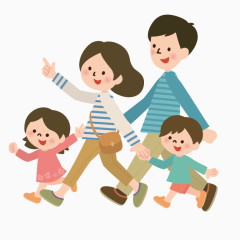 人物剪影 一家人