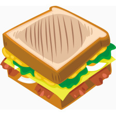 卡通手绘三文治