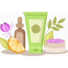 手绘插画洁面乳精华液