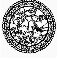 喜鹊报春黑白剪纸艺术剪纸图片