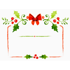 简约花草圣诞节边框